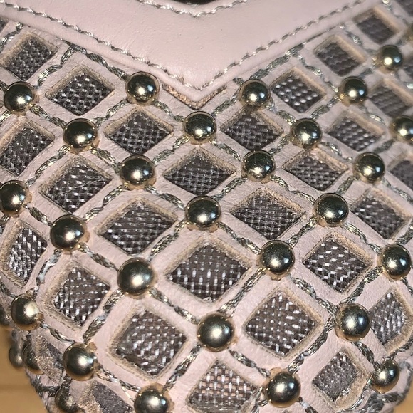 COPY - VALENTINO LEATHER WEAVED BEADED SLING STILETTOS 38 - Picture 4 of 7